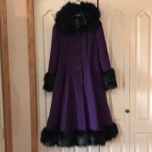 Hell Bunny Purple “Elvira” coat size Small